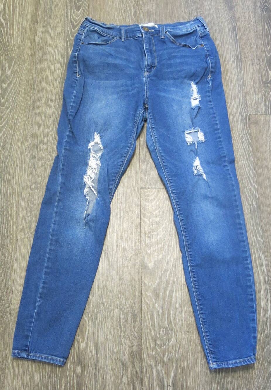 MUDD Jegging Jeans Distressed Stretch Size 13 Jr High Rise Zipper Blue